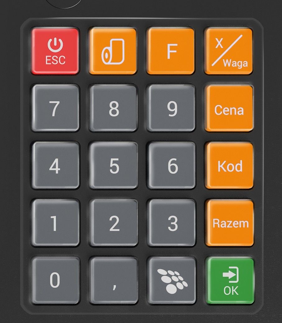 Gumowa pokrywa klawiatury kasy NEXT